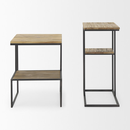 Mercana Ronin Square Accent Table - Brown, Wood