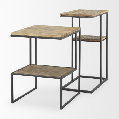Mercana Ronin Square Accent Table - Brown, Wood
