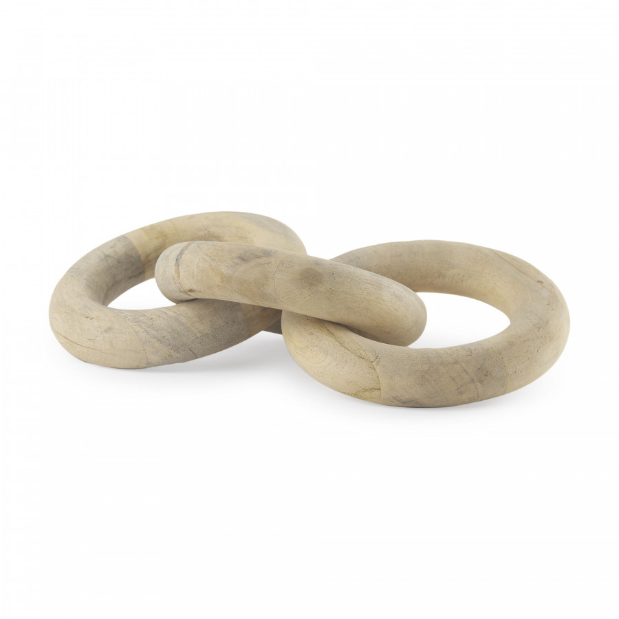 Mercana Alize Solid Wood Circular Chain Link Decorative Object - Light Brown