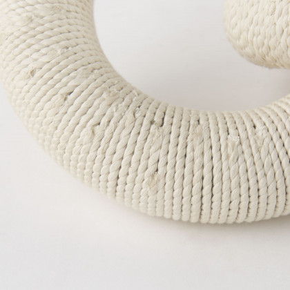 Mercana Alize Cotton Rope Wrapped Solid Wood Circular Chain Link Decorative Object - Cream