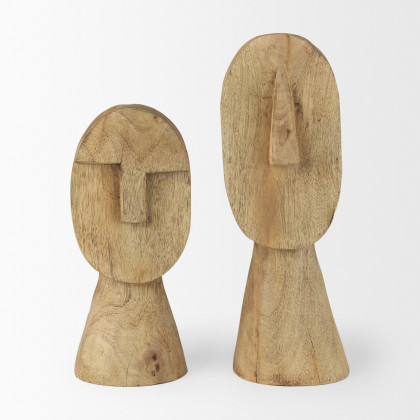 Mercana Ivan Medium Sculpture - Brown, Wood