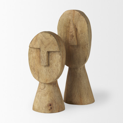Mercana Ivan Medium Sculpture - Brown, Wood