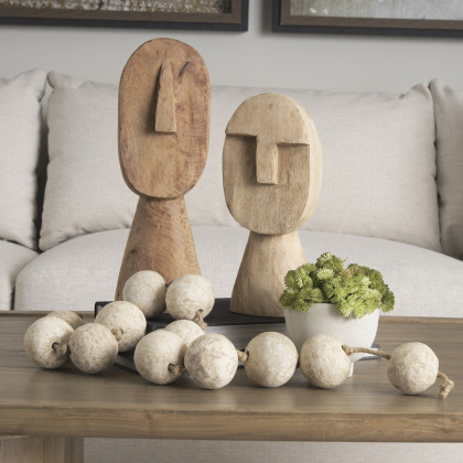Mercana Ivan Medium Sculpture - Brown, Wood