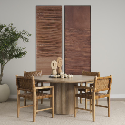 Mercana Ivan Medium Sculpture - Brown, Wood