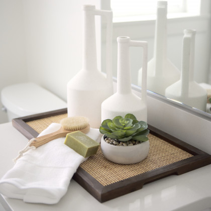 Mercana Silas Round Tray - Brown, Wood