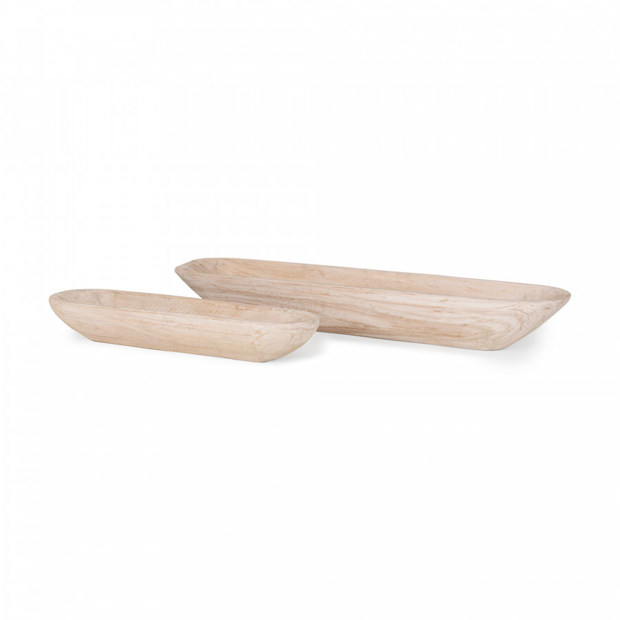 Mercana Athena Reclaimed Wood Trays (Set of 2) - Light-Wash