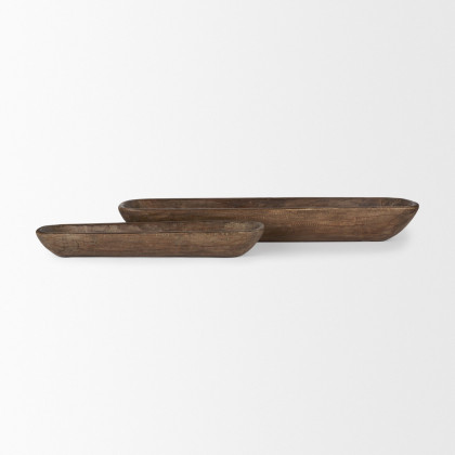 Mercana Athena Reclaimed Wood Trays (Set of 2) - Brown