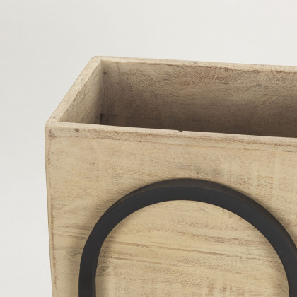 Mercana Jadine Beige Wood with Black Metal Arch Frames (Set of 2) - Beige