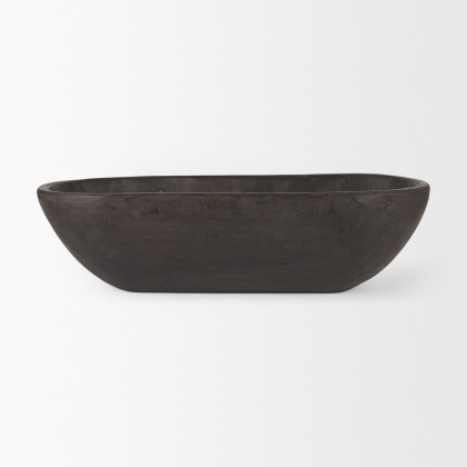 Mercana Athena Oblong Reclaimed Wood Bowl - Black/Brown