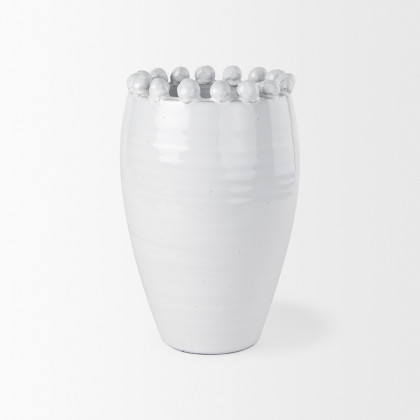 Mercana Basin Medium Vase - White, Ceramic