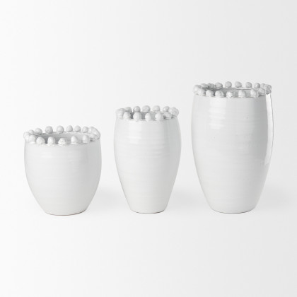 Mercana Basin Large Vase - White, Ceramic