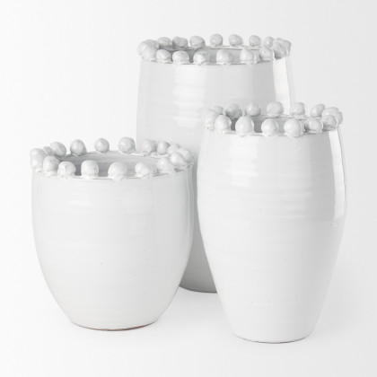 Mercana Basin Large Vase - White, Ceramic