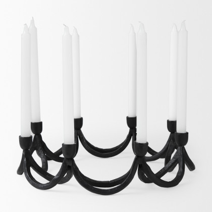 Mercana - Seraph Candle Holder in Black, Metal