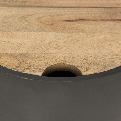 Mercana Eclipse End Table with Brown Wood Top - Gray