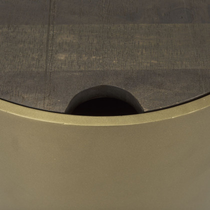 Mercana Eclipse End Table with Dark Brown Wood Top - Gold