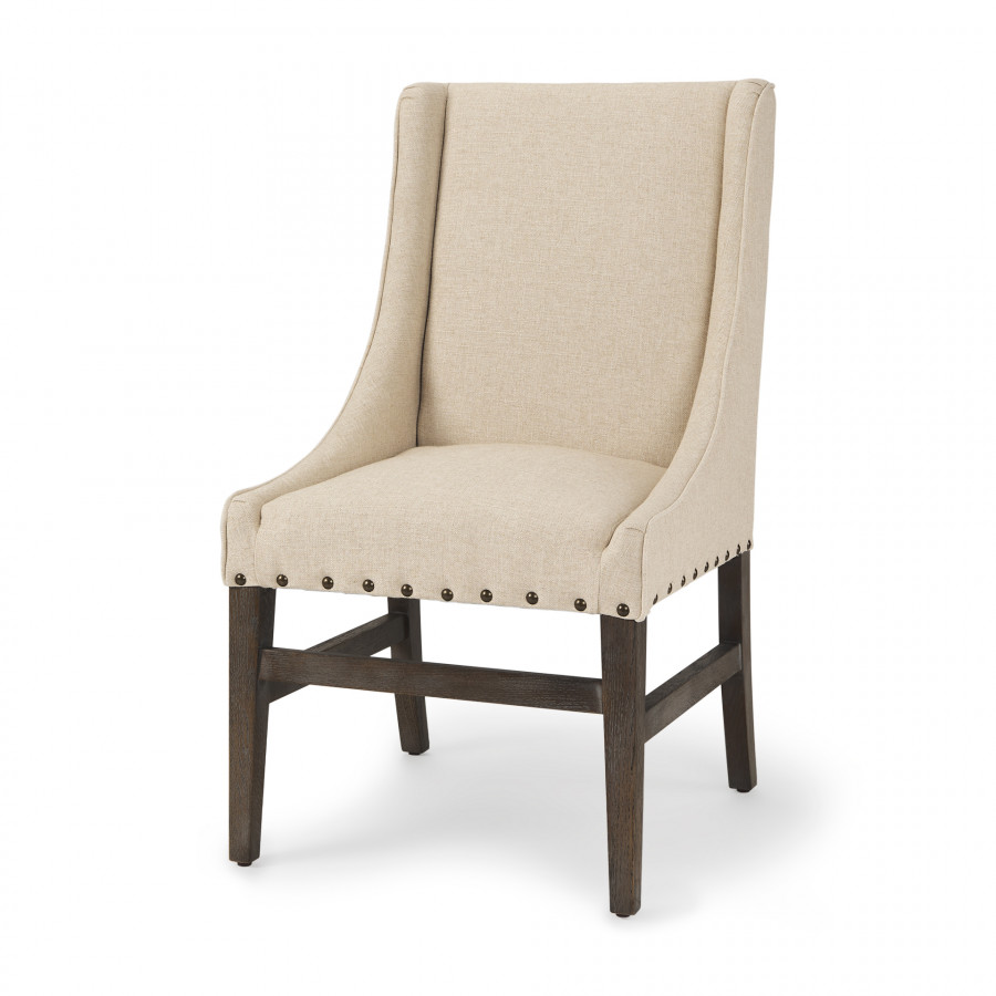 Mercana - Kensington Dining Chair in Brown/Cream, Solid Wood