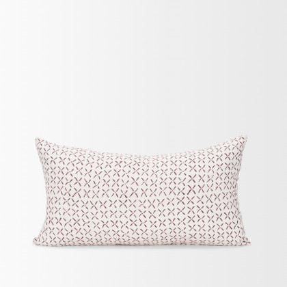 Mercana Jayden Pillow Cover - Cream/Merlot, 14x26