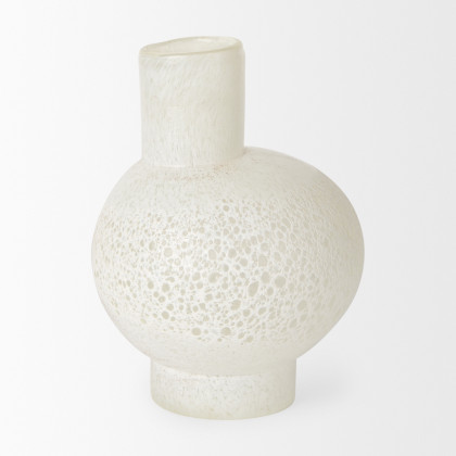 Mercana Heket Short Vase - White, Glass