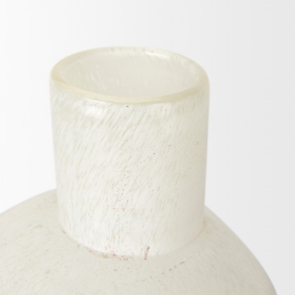 Mercana Heket Short Vase - White, Glass