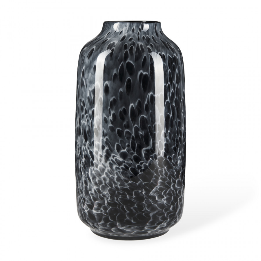 Mercana Masai Large Vase - Black/White, Glass