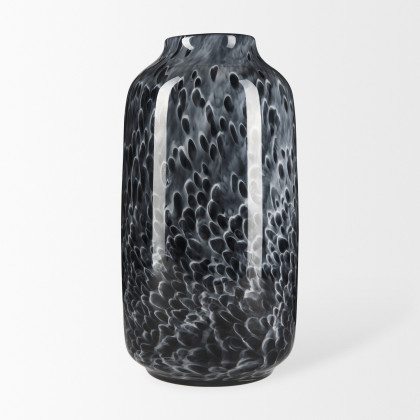 Mercana Masai Large Vase - Black/White, Glass
