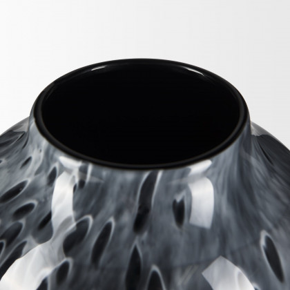 Mercana Masai Large Vase - Black/White, Glass