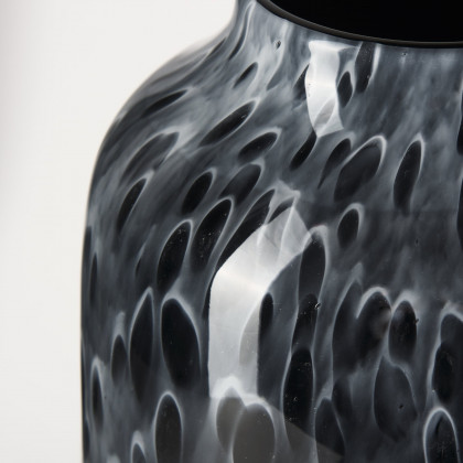 Mercana Masai Large Vase - Black/White, Glass