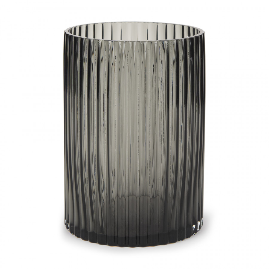 Mercana Dawn Short Vase - Black, Glass