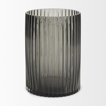 Mercana Dawn Short Vase - Black, Glass