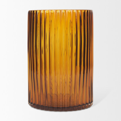 Mercana Dawn Short Vase - Yellow, Glass