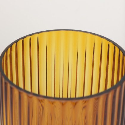 Mercana Dawn Short Vase - Yellow, Glass