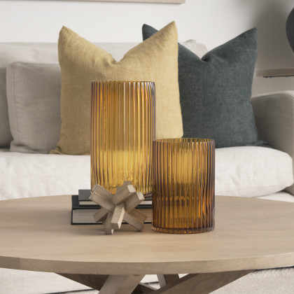 Mercana Dawn Short Vase - Yellow, Glass