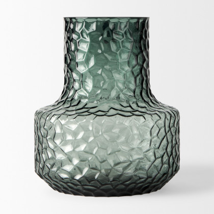 Mercana Jolene Short Vase - Green, Glass