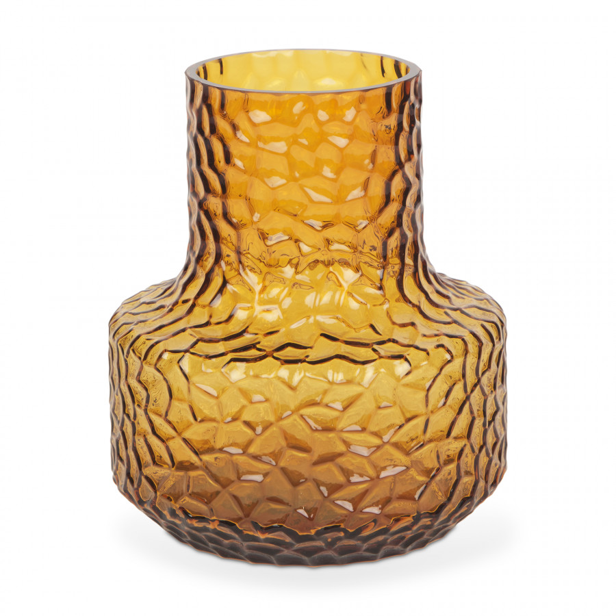Mercana Jolene Short Vase - Yellow, Glass