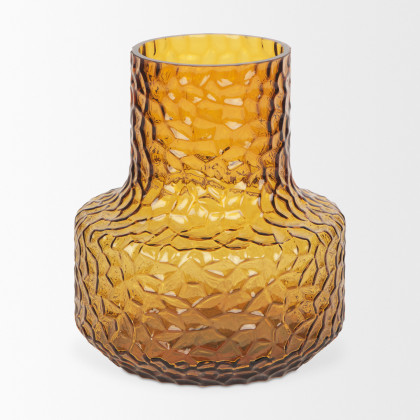 Mercana Jolene Short Vase - Yellow, Glass