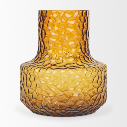 Mercana Jolene Short Vase - Yellow, Glass