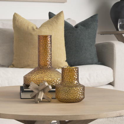 Mercana Jolene Short Vase - Yellow, Glass