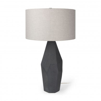 Mercana - Piven Ceramic Base White Linen Shade Table Lamp