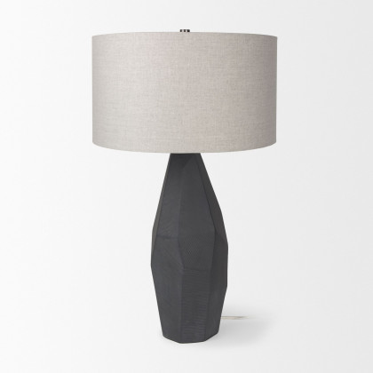 Mercana Piven Table Lamp with Gray Wash Textured Ceramic - Gray