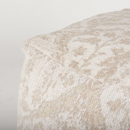Mercana Khloe Small Pouf - Cream, Cotton