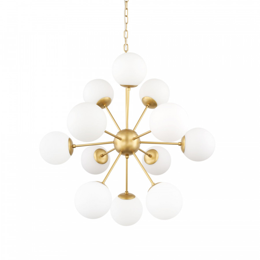 Mercana Barbara Chandelier with Frosted Glass Globes 11-Light - Gold