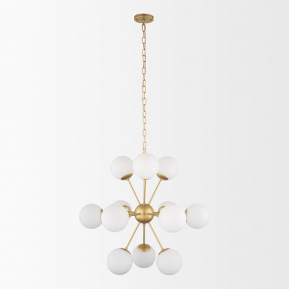 Mercana Barbara Chandelier with Frosted Glass Globes 11-Light - Gold