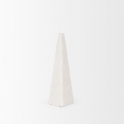 Mercana Pyramis Short Obelisk - White, Marble