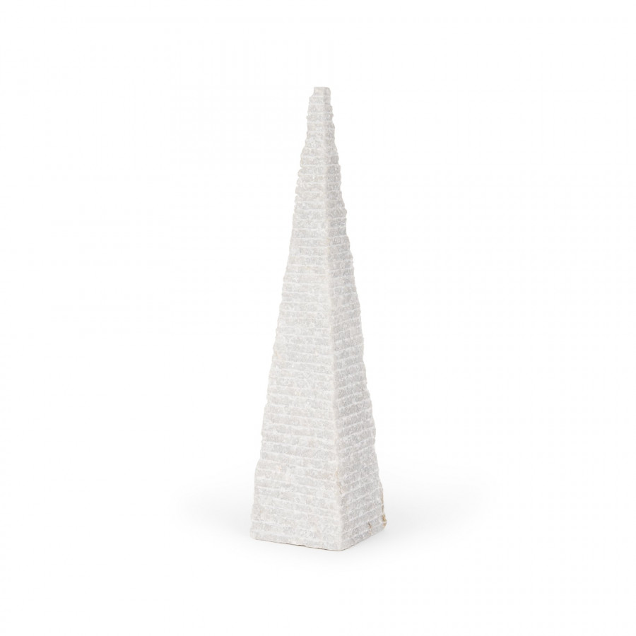 Mercana Pyramis Tall Obelisk - White, Marble