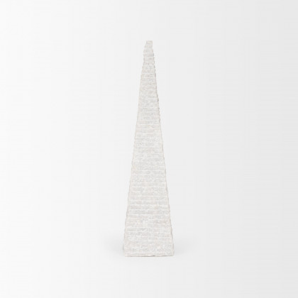 Mercana Pyramis Tall Obelisk - White, Marble