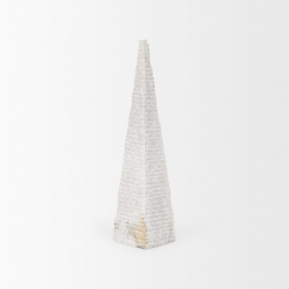 Mercana Pyramis Tall Obelisk - White, Marble