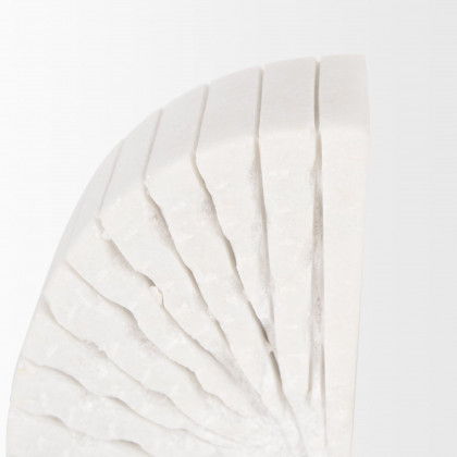 Mercana - Stept White Marble Bookends Rough Carving (Set of 2)