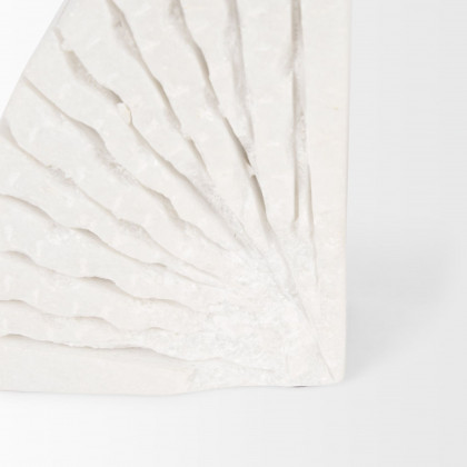 Mercana - Stept White Marble Bookends Rough Carving (Set of 2)