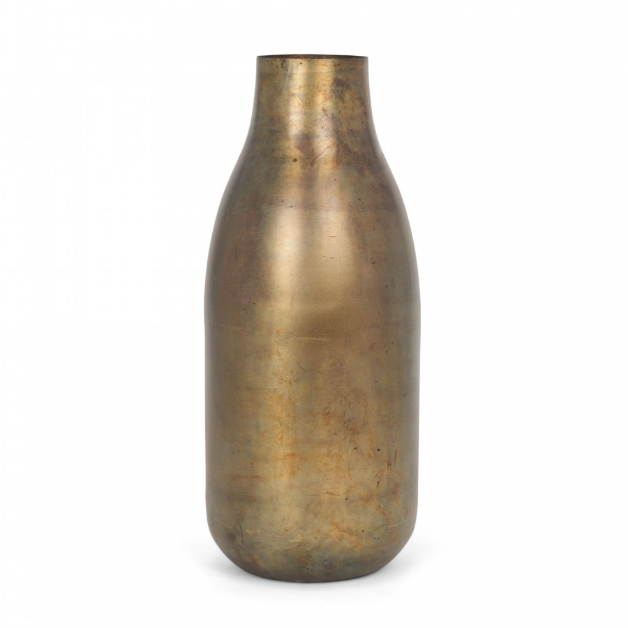 Mercana Devi Tall Metal Vase - Oxidized Gold