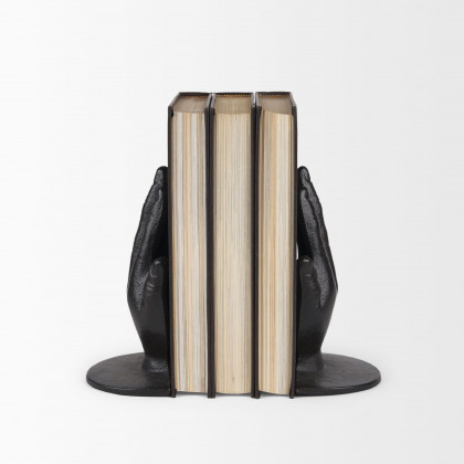 Mercana Praying Hands Cast Iron Book Ends - Bronze